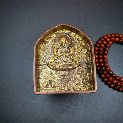 Three Great Bodhisattvas,Chenrezig,Manjushri,Vajrapani, Tsa Tsa Mold - Tibetan tsa tsa mold, front view