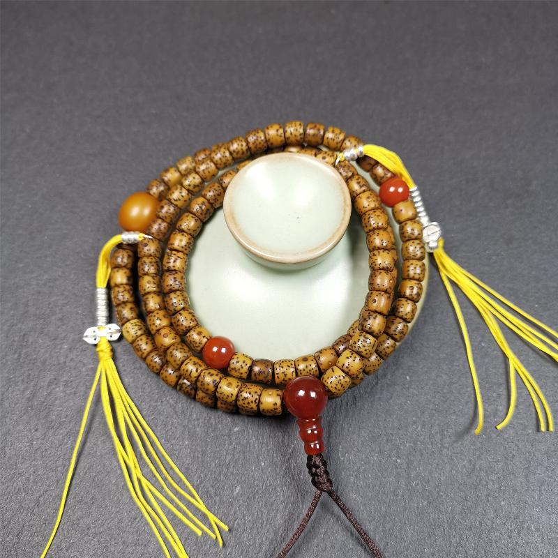 Old Lotus Seed Mala 0.24" - Tibetan Buddhist mala beads, view 5