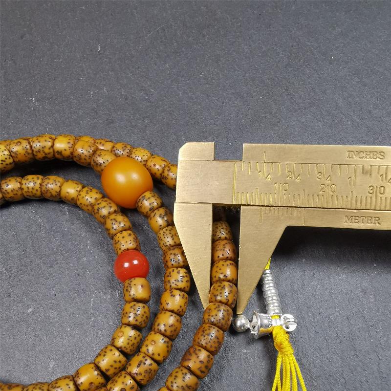 Old Lotus Seed Mala 0.24" - Tibetan Buddhist mala beads, view 10