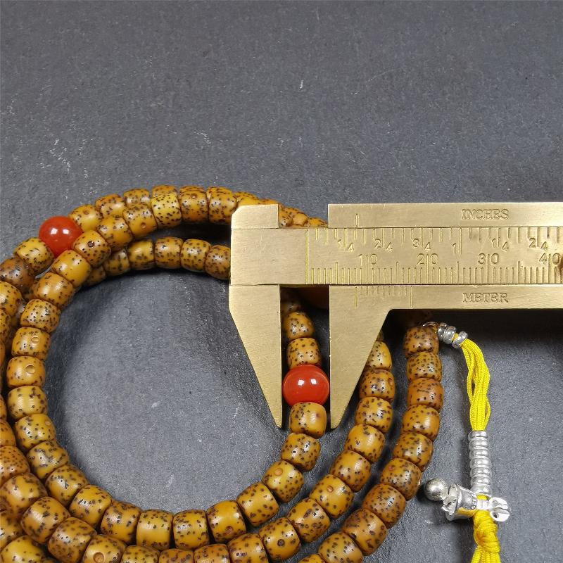 Old Lotus Seed Mala 0.24" - Tibetan Buddhist mala beads, view 11