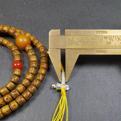 Old Lotus Seed Mala 0.24" - Tibetan Buddhist mala beads, view 12