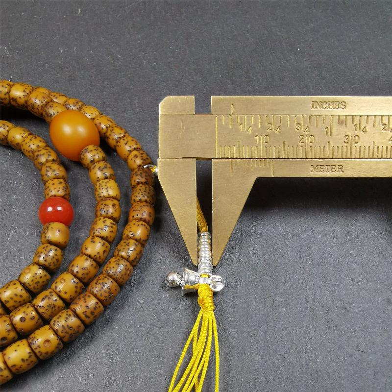 Old Lotus Seed Mala 0.24" - Tibetan Buddhist mala beads, view 12