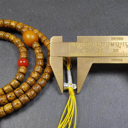 Old Lotus Seed Mala 0.24" - Tibetan Buddhist mala beads, view 13