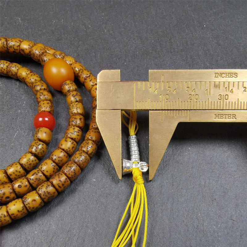 Old Lotus Seed Mala 0.24" - Tibetan Buddhist mala beads, view 13