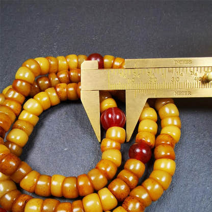 Bevel cut Yak Bone Mala 0.35" - Tibetan Buddhist mala beads, view 10