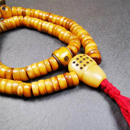 Yak Bone Mala 0.35" - Tibetan Buddhist mala beads, view 5