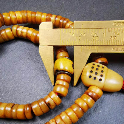 Yak Bone Mala 0.35" - Tibetan Buddhist mala beads, view 8