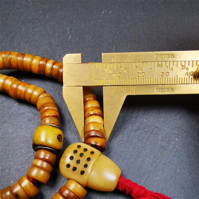 Yak Bone Mala 0.35" - Tibetan Buddhist mala beads, view 9