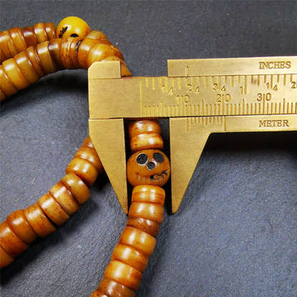 Yak Bone Mala 0.35" - Tibetan Buddhist mala beads, view 10