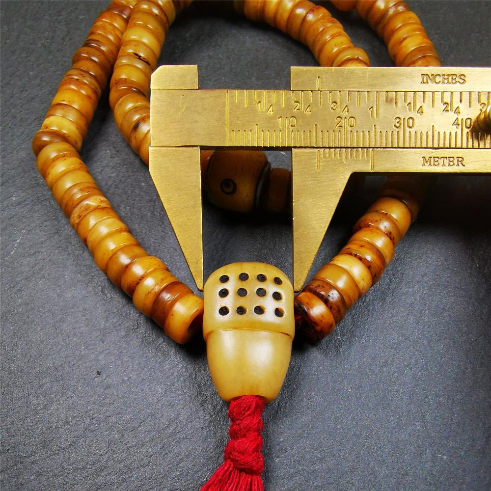 Yak Bone Mala 0.35" - Tibetan Buddhist mala beads, view 11