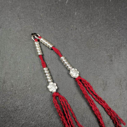 5mm Sterling Silver Prayer Bead Counters with Lucky Knot Pendant - Tibetan Buddhist art, view 5