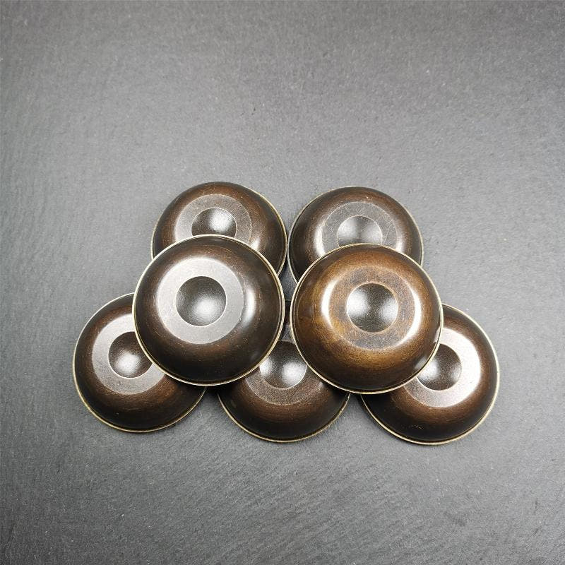 Small Water Offering Bowls Set 2.2" - Tibetan Buddhist art, close-up detail