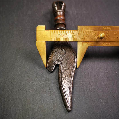 Conch Kila Phurba - 4.7" - Tibetan Buddhist art, size reference