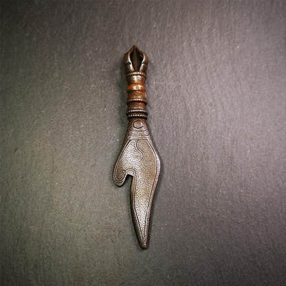Conch Kila Phurba - 4.7" - Tibetan Buddhist art, view 7
