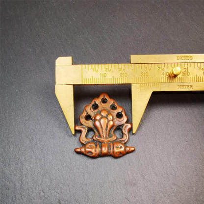 Wish-Fulfilling Cintamani Amulet - Tibetan Buddhist amulet, size reference