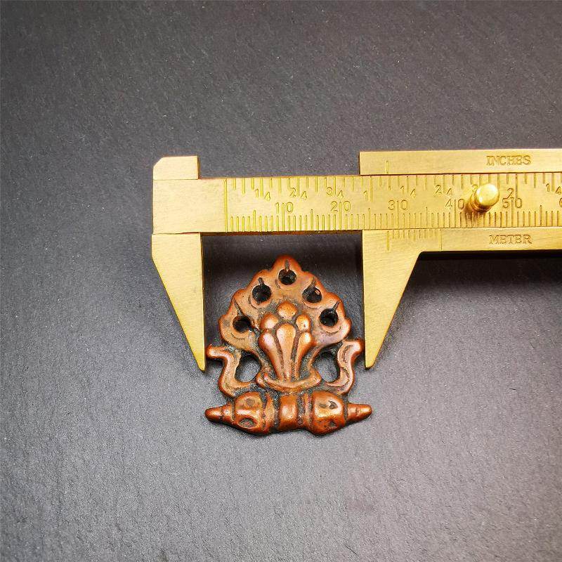 Wish-Fulfilling Cintamani Amulet - Tibetan Buddhist amulet, size reference