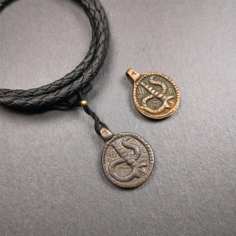 Rod of Asclepius Amulet 0.87" - Tibetan Buddhist amulet, view 7