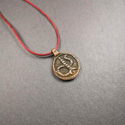 Rod of Asclepius Amulet 0.87" - Tibetan Buddhist amulet, view 10