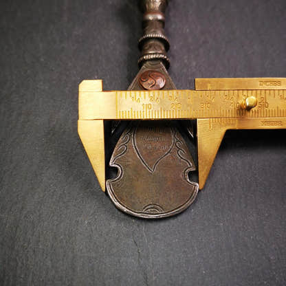 Round Kartika Knife 4.33" - Tibetan Buddhist art, size reference