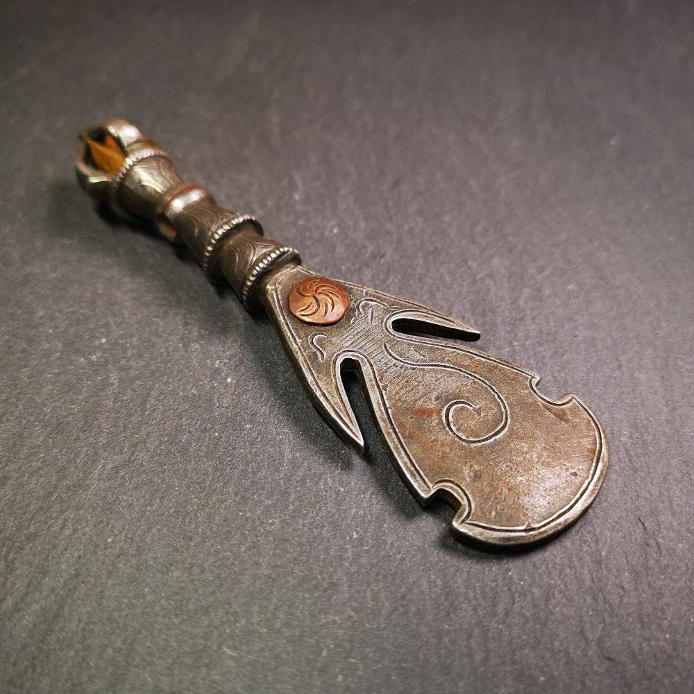Round Kartika Knife 4.33" - Tibetan Buddhist art, view 4