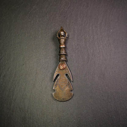 Round Kartika Knife 4.33" - Tibetan Buddhist art, view 6