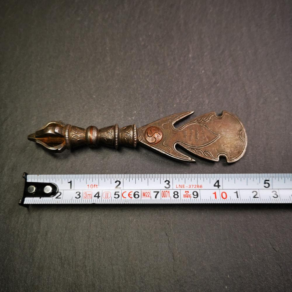 Round Kartika Knife 4.33" - Tibetan Buddhist art, view 9