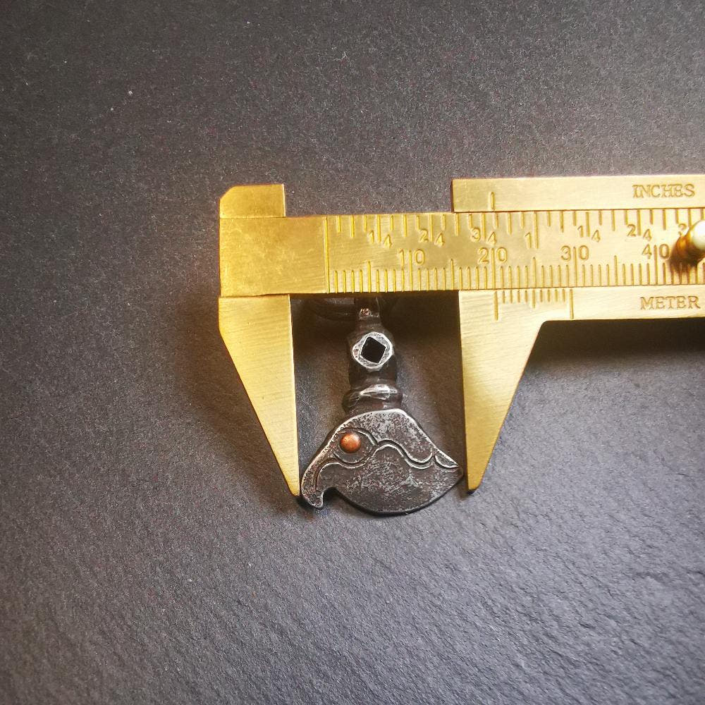 Kartika Pendant, 1.1" - Tibetan Buddhist art, size reference