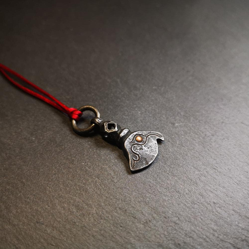 Kartika Pendant, 1.1" - Tibetan Buddhist art, detailed view