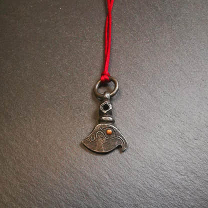Kartika Pendant, 1.1" - Tibetan Buddhist art, close-up detail