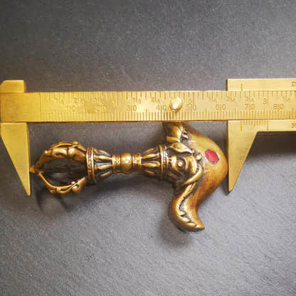 Kartika Ritual, 2.64" - Tibetan Buddhist art, size reference