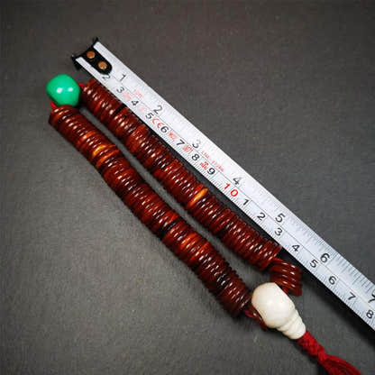 Flat Yak Bone Mala,0.55" - Tibetan Buddhist mala beads, view 8