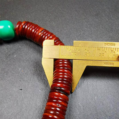Flat Yak Bone Mala,0.55" - Tibetan Buddhist mala beads, view 11