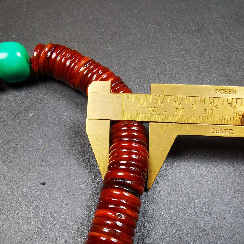 Flat Yak Bone Mala,0.55" - Tibetan Buddhist mala beads, view 11
