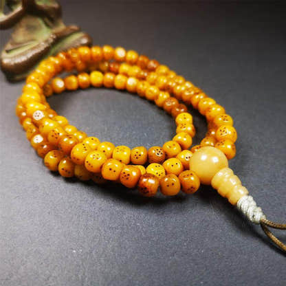 7mm Yak Bone Dice Mala,68cm - Tibetan Buddhist mala beads, view 5