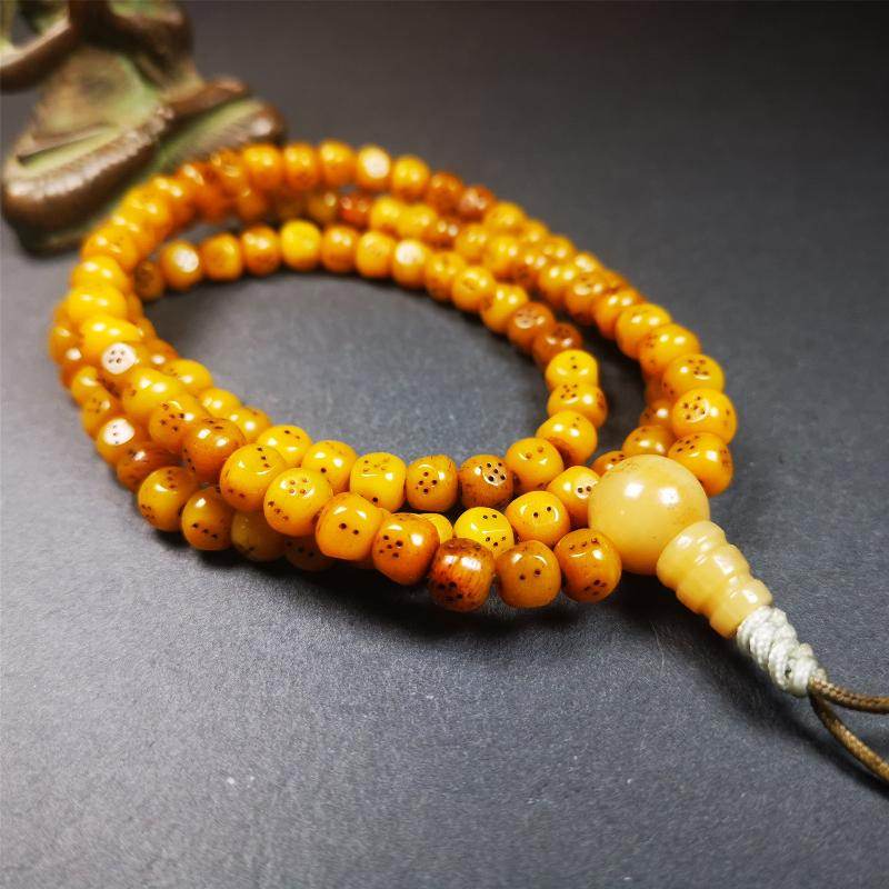 7mm Yak Bone Dice Mala,68cm - Tibetan Buddhist mala beads, view 5