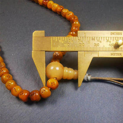 7mm Yak Bone Dice Mala,68cm - Tibetan Buddhist mala beads, size reference