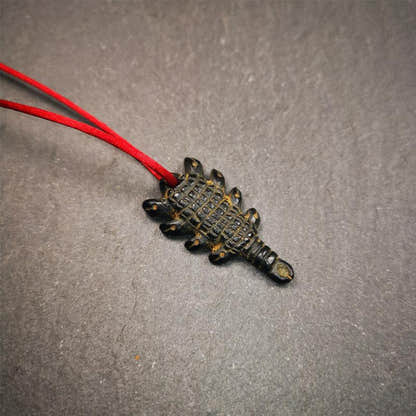 Obsidian Scorpion Amulet 1.38" - Tibetan Buddhist amulet, view 5