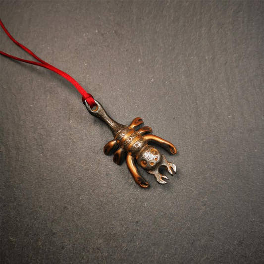 Scorpion Guru Amulet 2.3" - Tibetan Buddhist amulet, front view