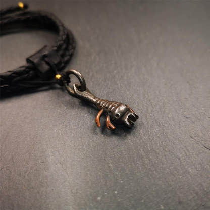Scorpion Guru Amulet 1.26" - Tibetan Buddhist amulet, front view