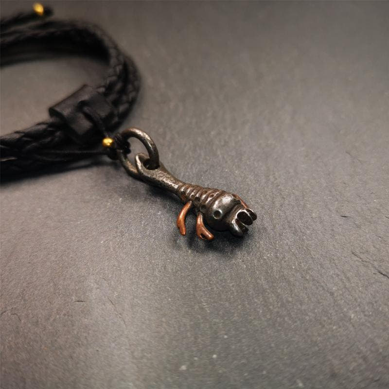 Scorpion Guru Amulet 1.26" - Tibetan Buddhist amulet, front view