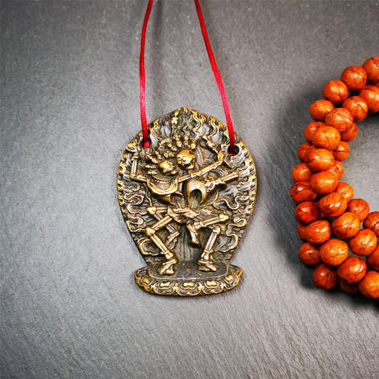 Skull Sitavana Statue - 2.1" - Tibetan Buddhist amulet, front view