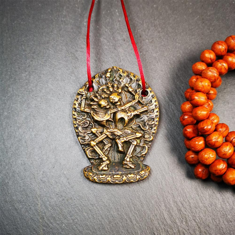 Skull Sitavana Statue - 2.1" - Tibetan Buddhist amulet, front view