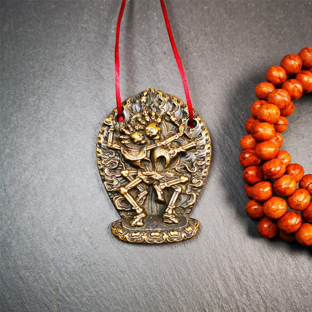 Skull Sitavana Statue - 2.1" - Tibetan Buddhist amulet, front view