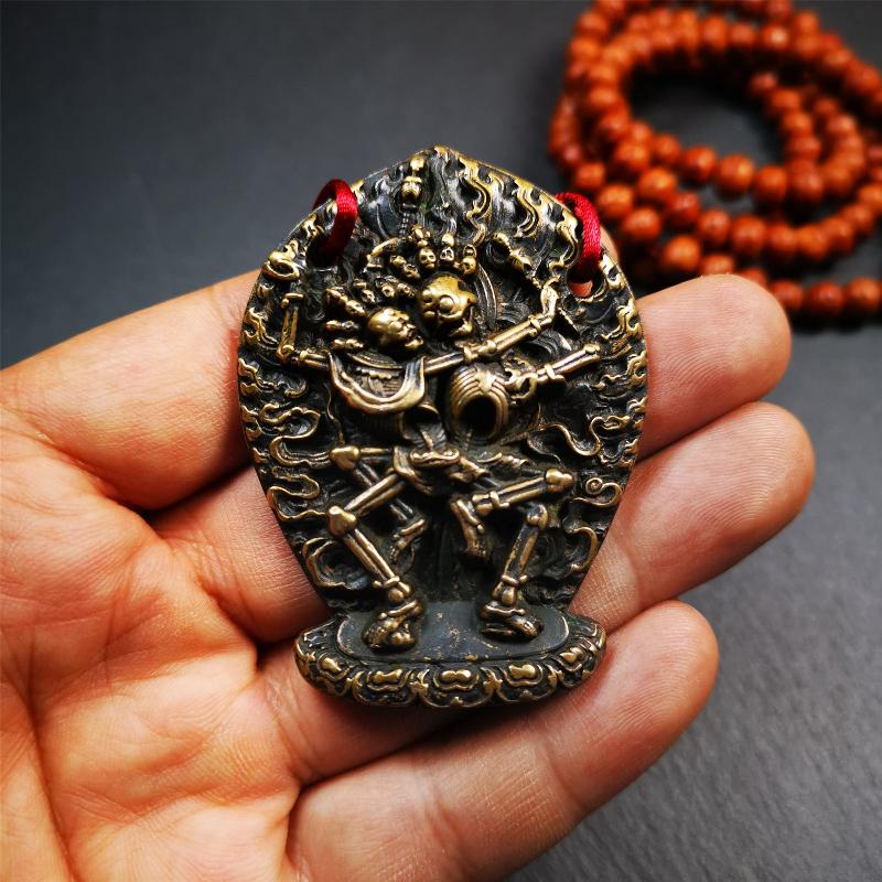 Skull Sitavana Statue - 2.1" - Tibetan Buddhist amulet, close-up detail