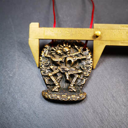 Skull Sitavana Statue - 2.1" - Tibetan Buddhist amulet, size reference