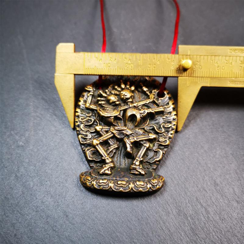 Skull Sitavana Statue - 2.1" - Tibetan Buddhist amulet, size reference