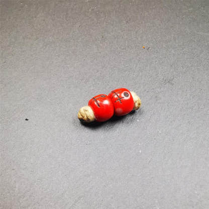 1 Pair of Plastic Skull Beads 0.4" - Tibetan Buddhist art, view 6