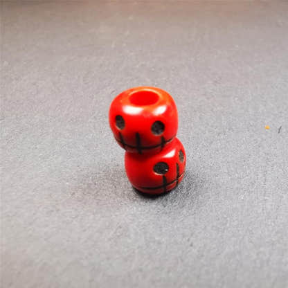1 Pair of Plastic Skull Beads 0.4" - Tibetan Buddhist art, view 8