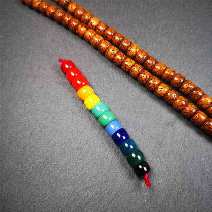 1 Set of 2 Strings Sherpa Glaze Beads 0.31" - Tibetan Buddhist art, view 4
