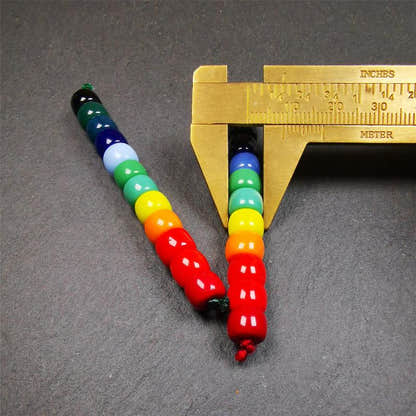 1 Set of 2 Strings Sherpa Glaze Beads 0.31" - Tibetan Buddhist art, view 9